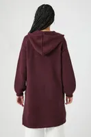 Women's Hooded Cardigan Sweater in Wine Small