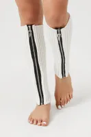 Zip-Up Leg Warmers in White