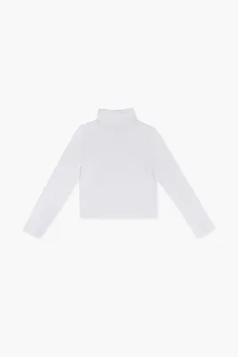 Girls Turtleneck Long-Sleeve Top (Kids) in White, 13/14