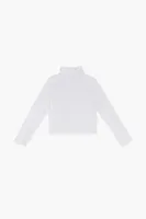 Girls Turtleneck Long-Sleeve Top (Kids) in White, 13/14