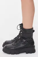 Women's Buckle Faux Leather Booties