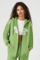 Women's Austin Graphic Fleece Zip-Up Hoodie in Pepper Green Small