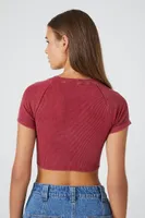 Women's Rib-Knit Cropped T-Shirt