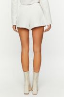 Women's Tweed Mid-Rise Shorts in White/White Large