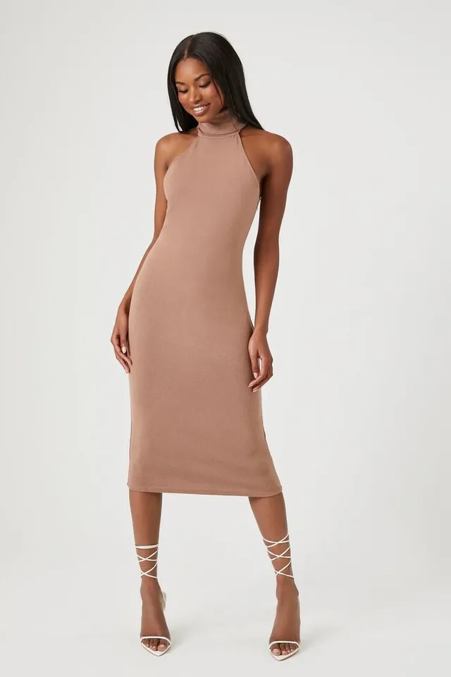Forever 21 Women's Turtleneck Bodycon Midi Dress in Taupe, XS at Foxvalley  Mall in Aurora, IL