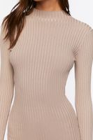 Women's Ribbed Knee-Length Sweater Dress