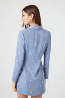 Women's Faux Pearl Mini Blazer Dress