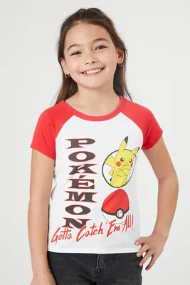 Girls Pokemon Raglan T-Shirt (Kids) Cream,
