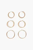 Women's Twisted Hoop Earring Set in Gold