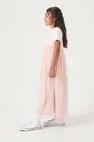 Girls Ruffle-Trim Maxi Dress (Kids) in Mauve, 13/14