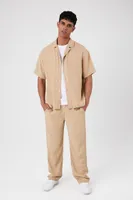 Men Straight-Leg Drawstring Pants in Taupe, XXL