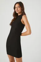 Women's Ribbed Mock Neck Mini Dress