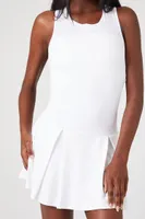 Women's Active Pleated Mini Dress in White Small