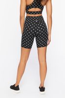 Women's Active Polka Dot Biker Shorts in Black/White, XS