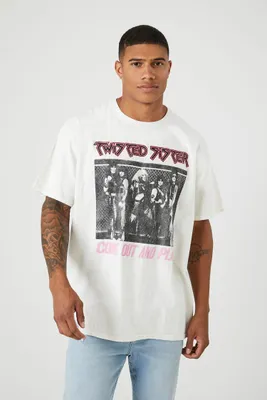Men Twisted Sister Graphic Tee in Cream Small