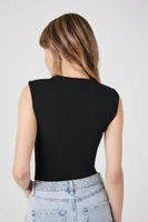 Women's Sweater-Knit Crop Top in Black Small