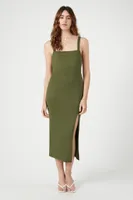 Women's Bodycon Midi Dress in Olive Small