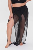 Women's Mesh Swim Cover-Up Pants Black,