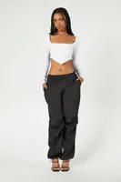 Women's Cropped V-Hem Top White