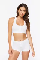 Women's Seamless Boyshort Shortie Panties in White Medium