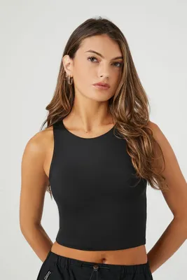 Women's Contour Cropped Tank Top in Black Small