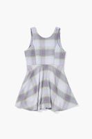 Girls Plaid Romper (Kids) Purple/Green,