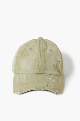 Distressed Baseball Cap in Sage