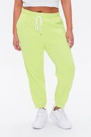 Women's Fleece Drawstring Joggers in Lime, 3X