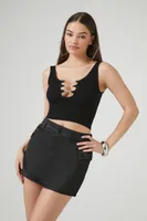 Women's Cargo A-Line Mini Skirt in Black Small