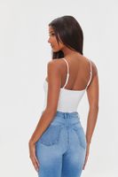 Women's High-Leg Cut Cami Bodysuit in White Large