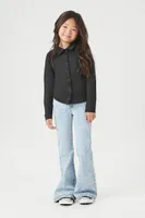 Girls Long-Sleeve Shirt (Kids) Black,