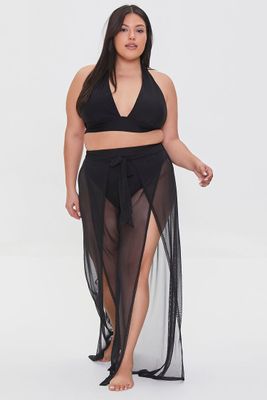 Women's Mesh Swim Cover-Up Pants Black,