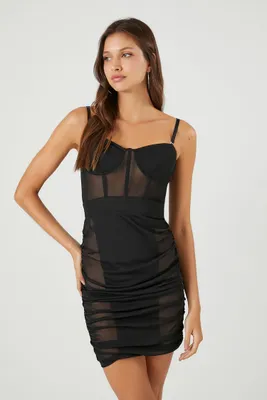 Women's Bustier Mesh Mini Dress