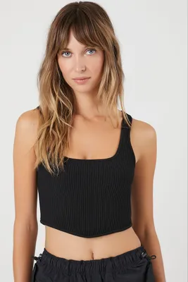 Women's Ribbed Sweater-Knit Tank Top Small