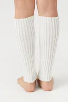 Zip-Up Leg Warmers in White