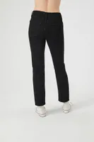 Women's Mid-Rise Straight Jeans Washed Black,