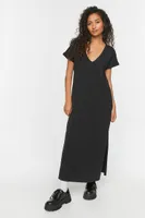 Women's V-Neck Short-Sleeve Maxi Dress