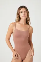 Women's Seamless Cami Lingerie Bodysuit in Mocha, M/L