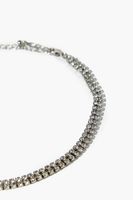 Women's Faux Gem Chain Necklace in Clear/Silver