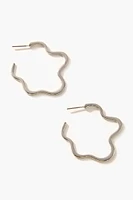 Women's Frasier Sterling Floral Hoop Earrings in Silver