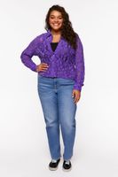 Women's Sheer Lace Shirt in Orchid, 2X