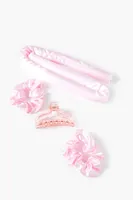 Heatless Curling Rod Hair Set in Pink