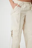 Women's Straight-Leg Cargo Trousers in Cream Small