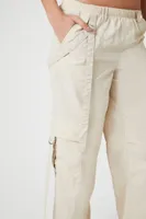 Women's Straight-Leg Cargo Trousers in Cream Medium