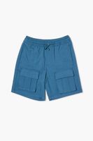 Kids Drawstring Cargo Shorts (Girls + Boys) in Blue, 11/12