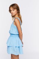 Women's Ruffled Tiered Mini Dress Blue