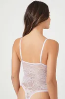 Women's Sheer Lace Lingerie Bodysuit Heather Lavender