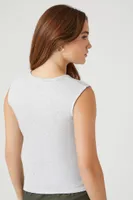 Women's Sleeveless Fitted Top in Heather Grey Medium