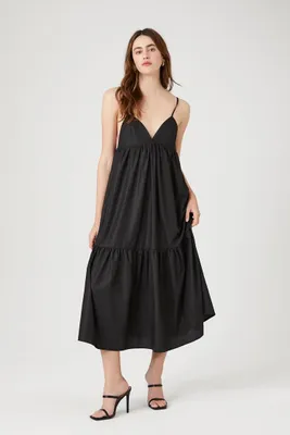 Women's Tiered Poplin Cami Midi Dress