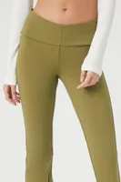 Women's Flare V-Cut Leggings in Green Small